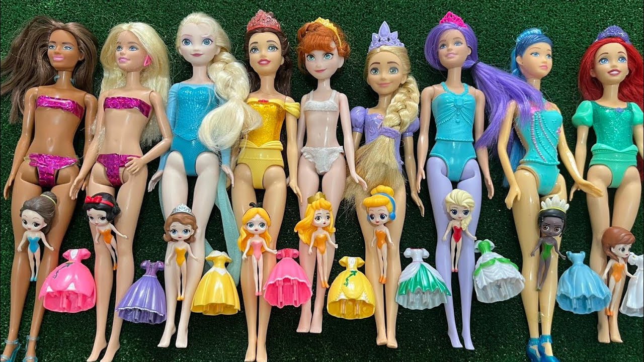 Disney Princess Doll Makeover DIY Miniature Ideas for Barbies  wig, Dress, Faceup,and More! DIY 6