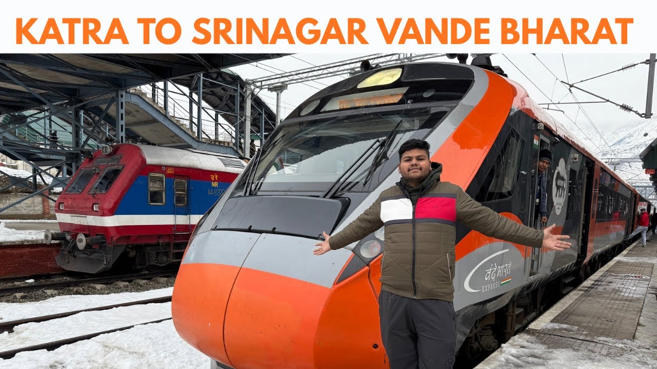 Kashmir Snowfall Katra To Srinagar Vande Bharat Express #kashmir #snowfall 