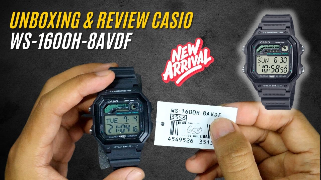 Unboxing And Review Casio WS-1600H-8AVDF