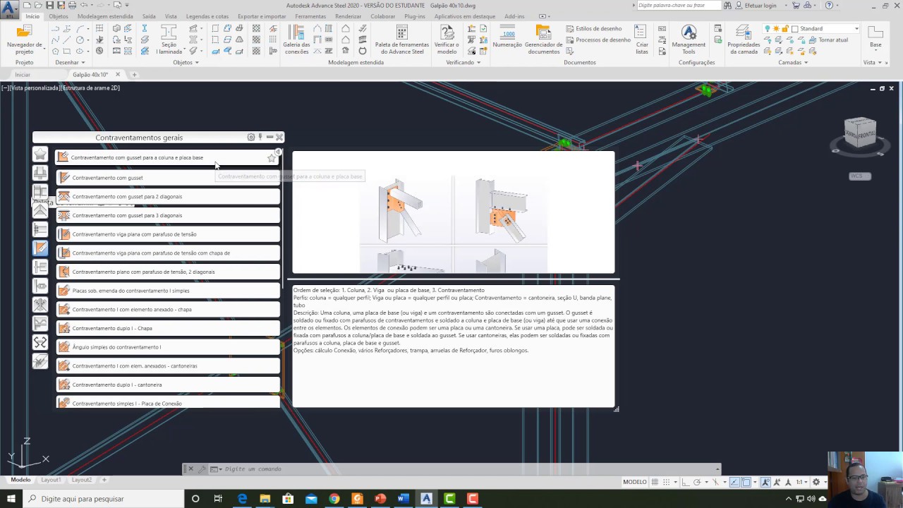 Autodesk Advance Steel - Tutorial Galpão Aula 16