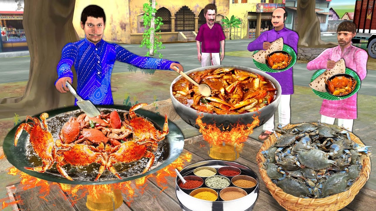 Crab Catch Fisherman Crab Fry Hindi Kahani Funny Comedy Stories Hindi Moral Stories Comedy Video