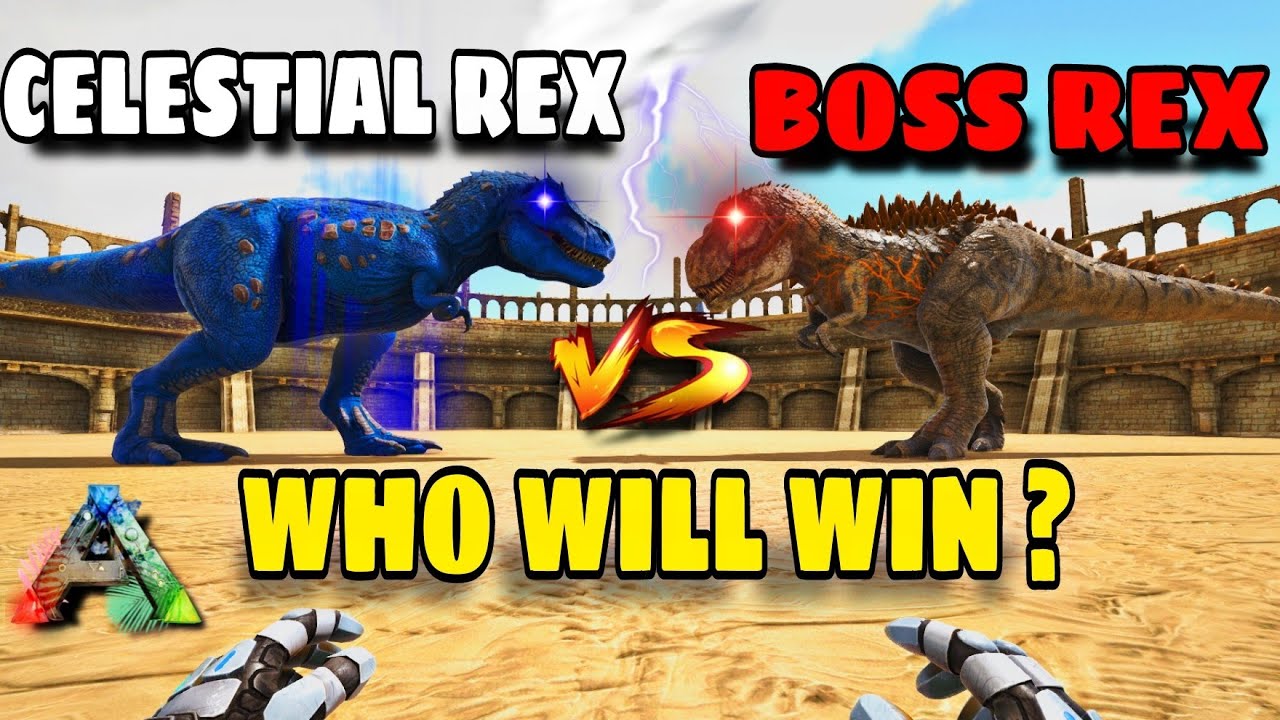 JURASSIC PARK BOSS REX VS PRIMAL FEAR CELESTIAL REX ! | ARK PRIMAL FEAR BATTLEGROUND