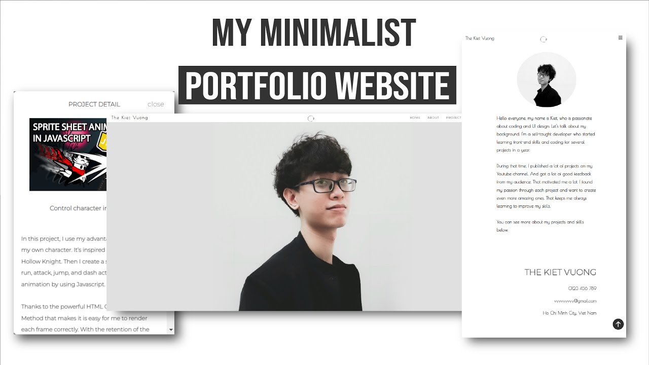 My Inspirational Portfolio Web Design - Super Minimalist and Smooth Scrolling