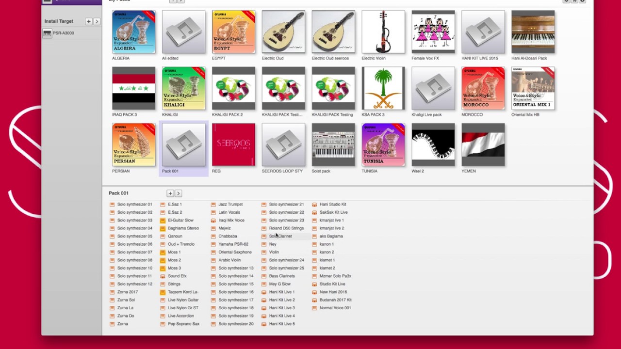 Yamaha Expansion Manager - Pack Export - باك خاص بك