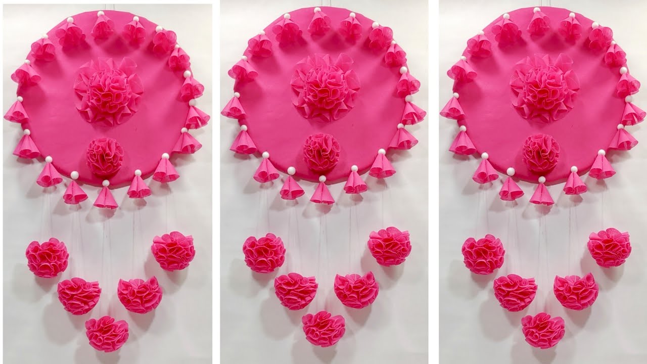 CARRY BAG CRAFT IDEA/EASY WALL HANGINGS CRAFT MAKING WITH SHOPPING BAG/CARRY BAGS IDEA/TORAN