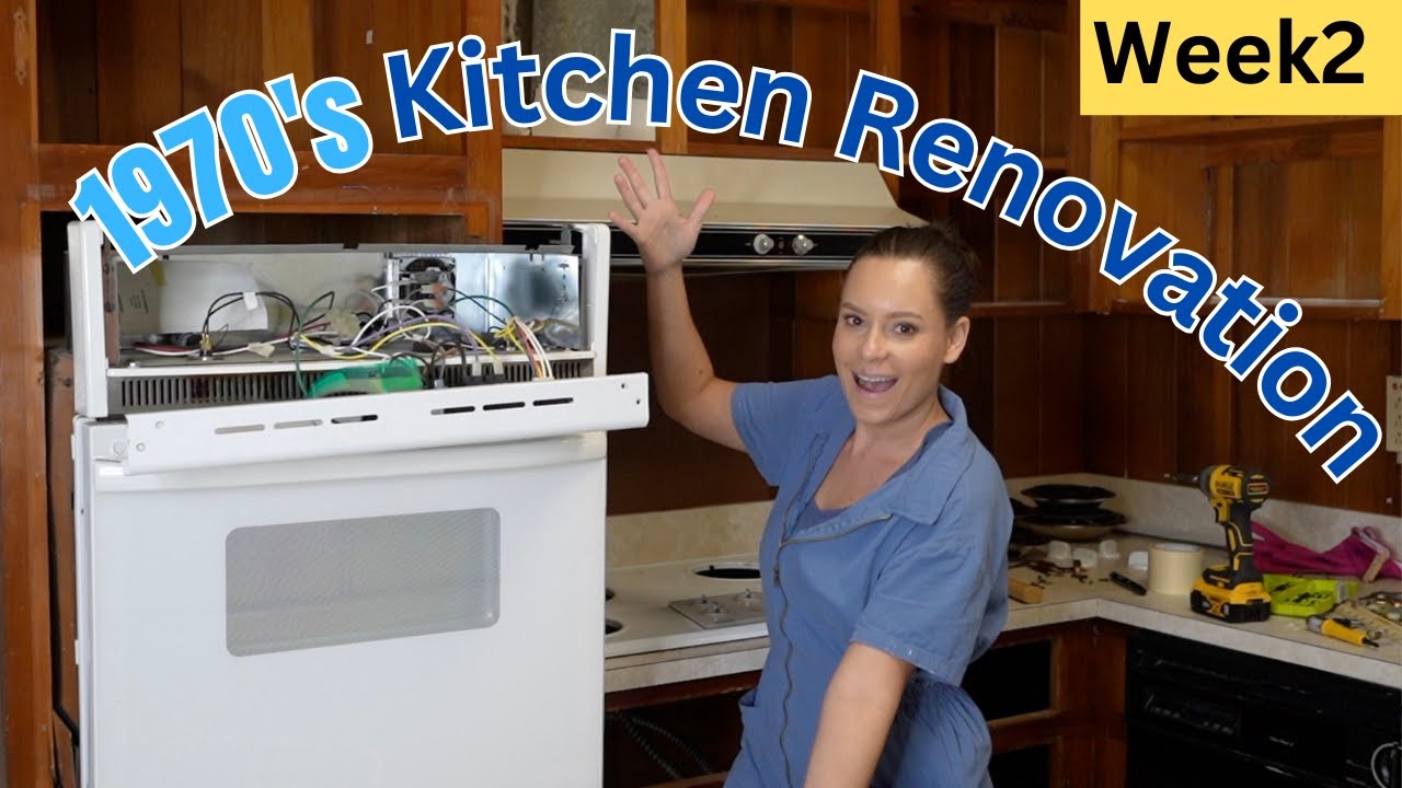 Week 2: Renovating our original 1970s Kitchen! | Removing appliances & countertops | utility sink