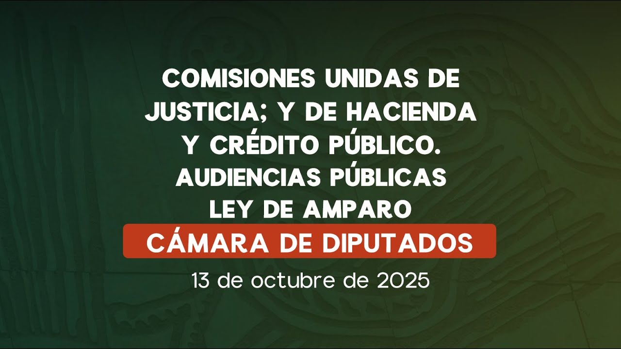 🔴Comisiones Unidas de Justicia; y de Hacienda y Cr&eacute;dito P&uacute;blico. Audiencias P&uacute;blicas, Ley de Amparo