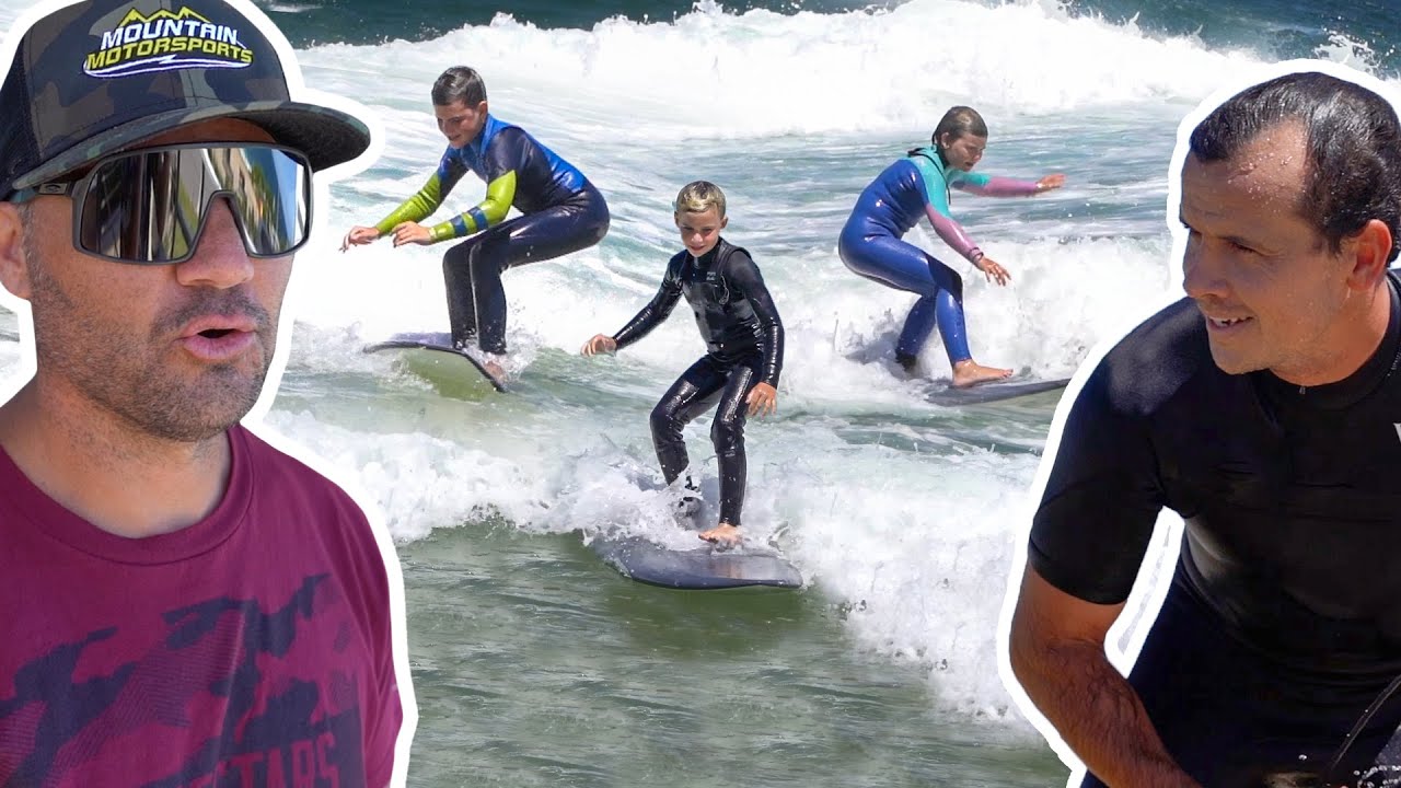 The Kid's First Time Surfing! Lessons With Aussie Pro Julian Wilson
