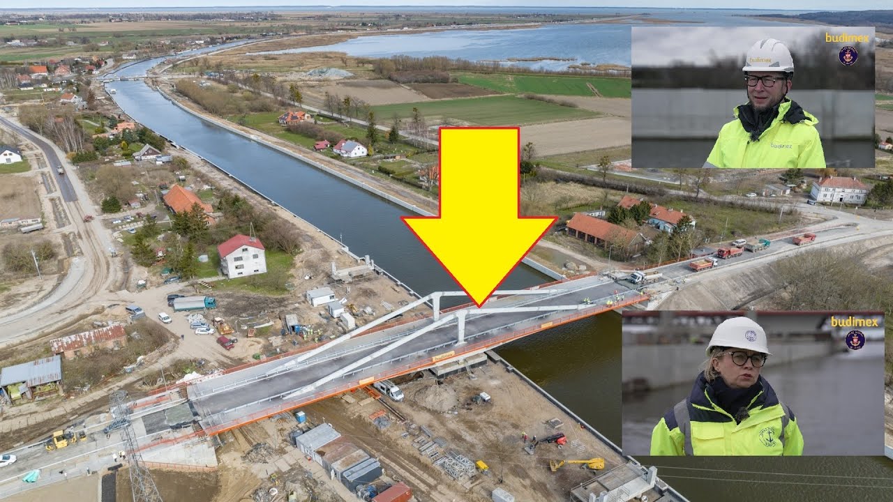 Most w Nowakowie po pr&oacute;bach obciążeniowych EtapII budowy drogi wodnej Zalew Wiślany z Zatoką Gdańską