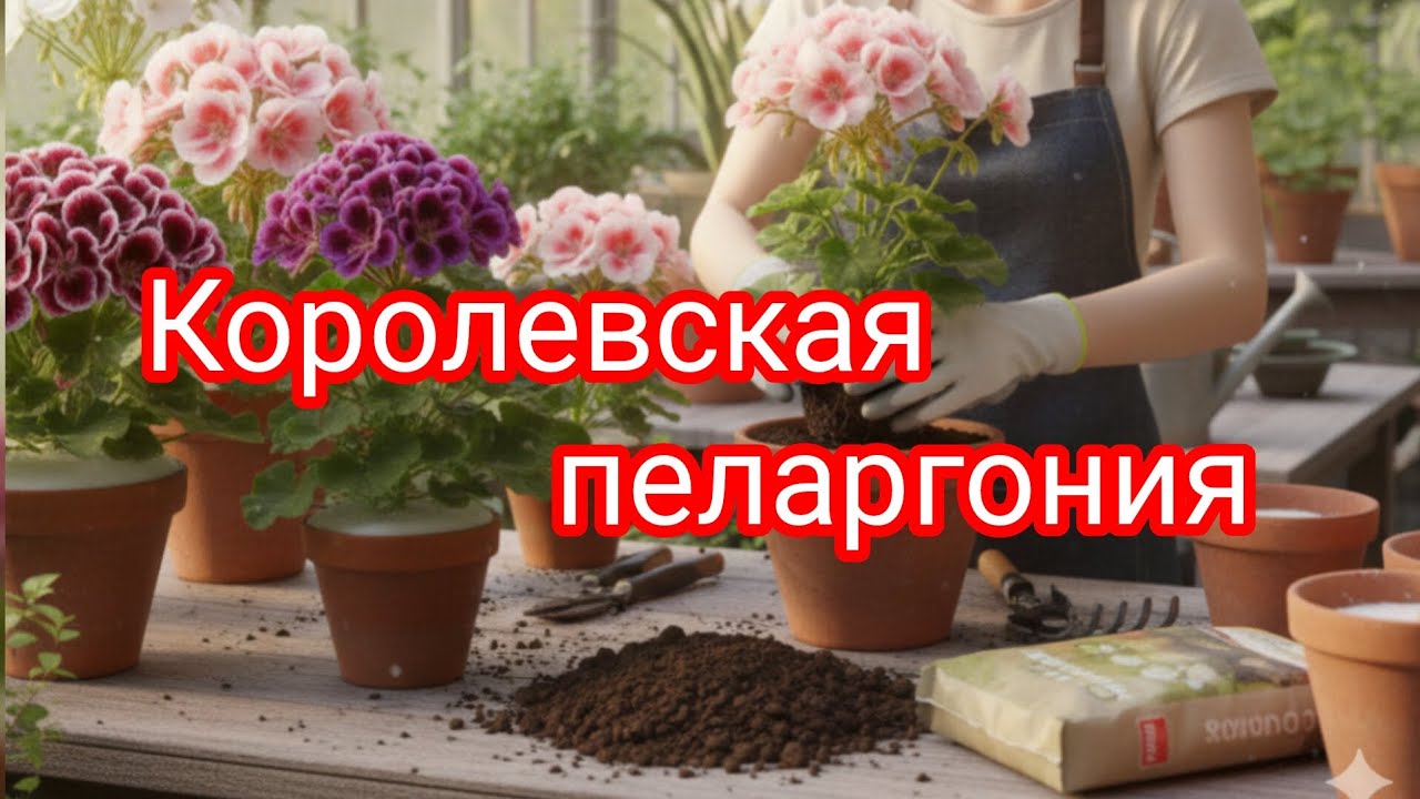 Королевская пеларгония тамырлатуу, гулдотуу