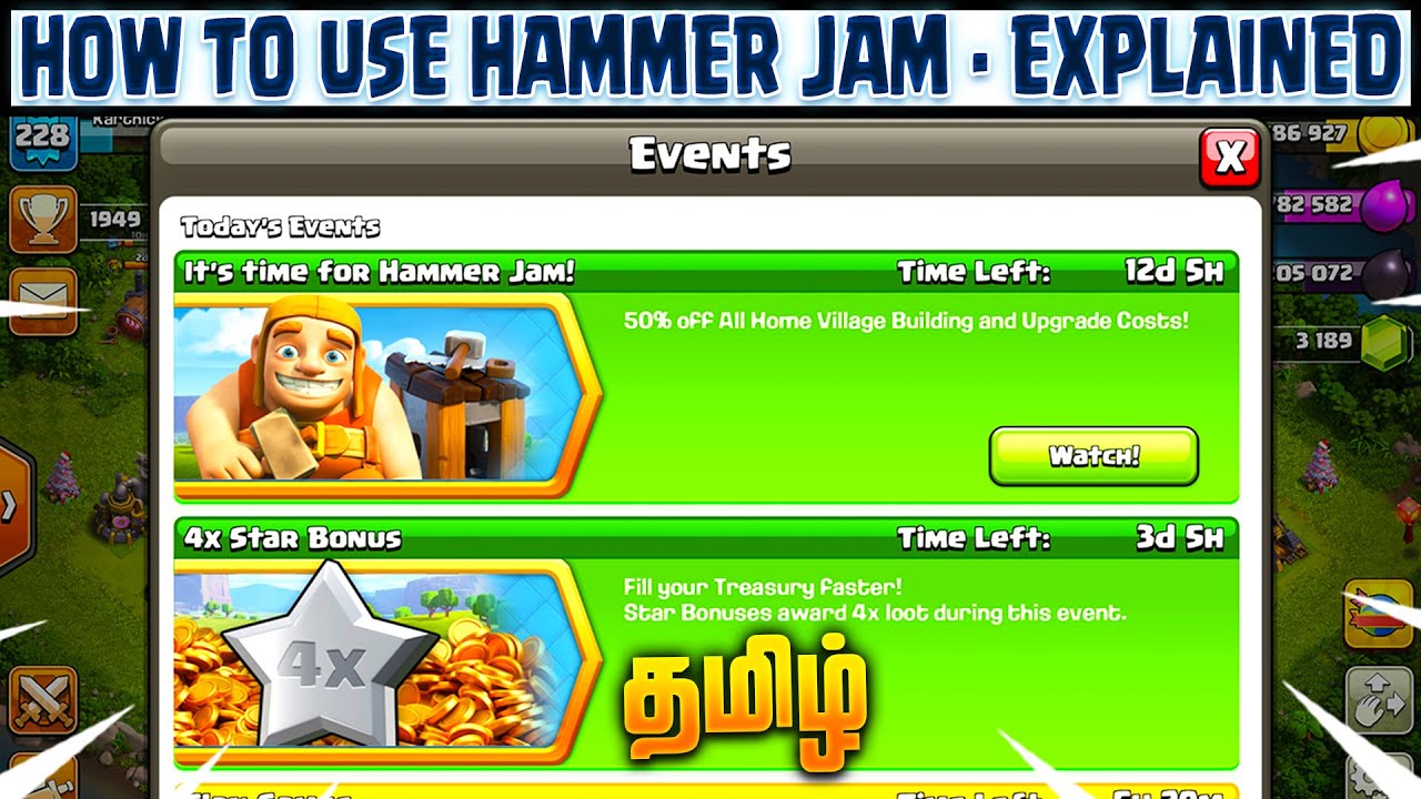 How to use Hammer Jam - Clash of Clans (Tamil)