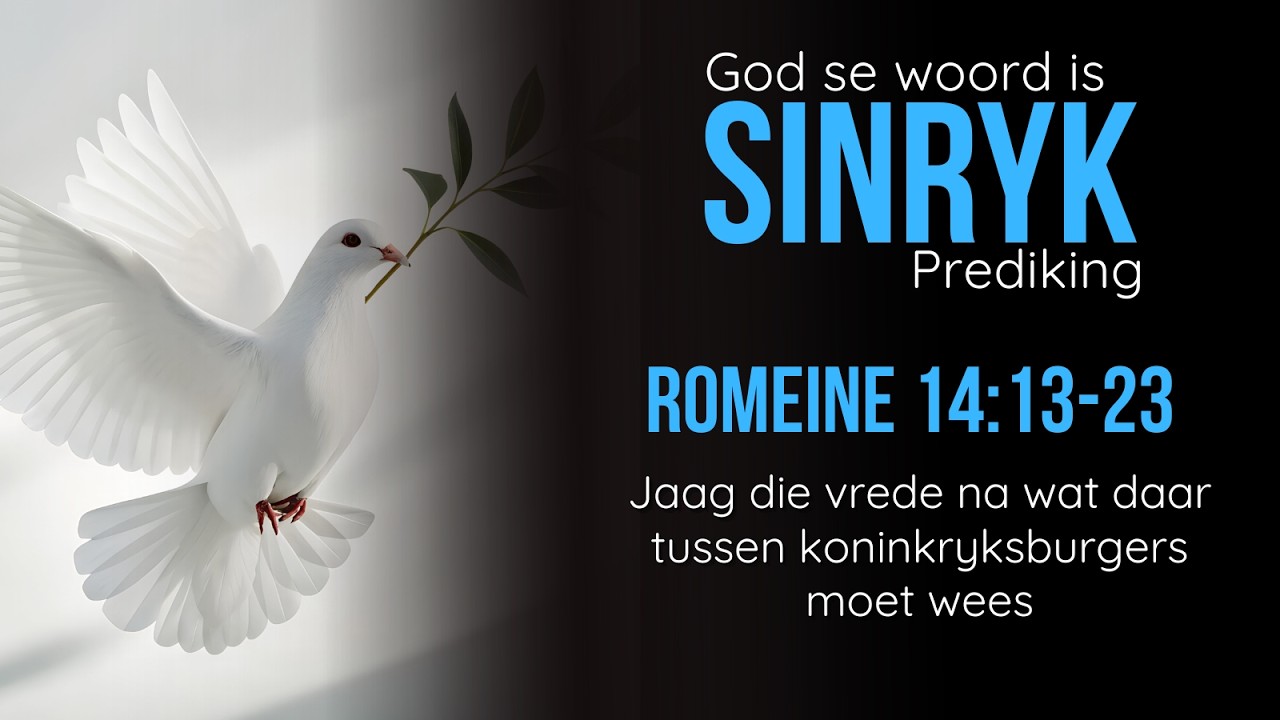 Jaag die vrede na wat daar tussen koninkryksburgers moet wees - Romeine 14v18