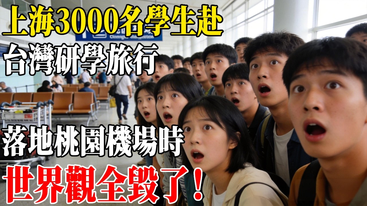 上海3000名學生赴台灣研學旅行，落地桃園機場時 世界觀全毀了！#民間故事 #人間故事會