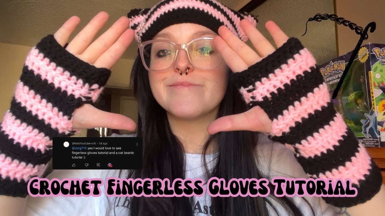 crochet fingerless gloves tutorial ♡
