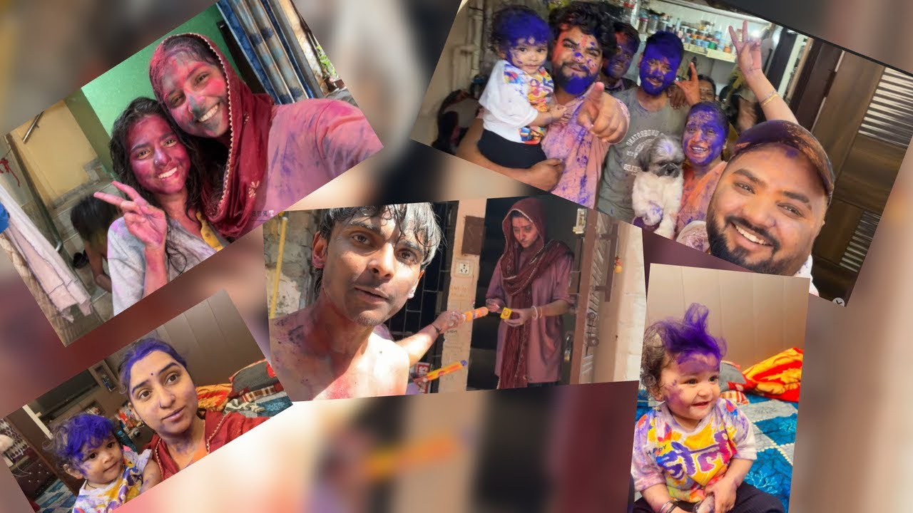Holi Me Ghar Bana Rangon Ka War Zone 😳🎨 | Family Gone Crazy 😂🌈 ​ @MusskaanSinha #holi #vlog #enjoy 