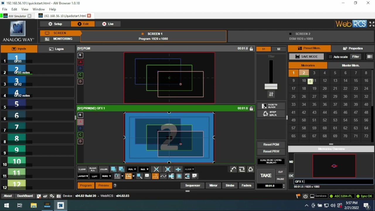 Analog Way Livecore (Ascender/Nextage) Training Speedrun