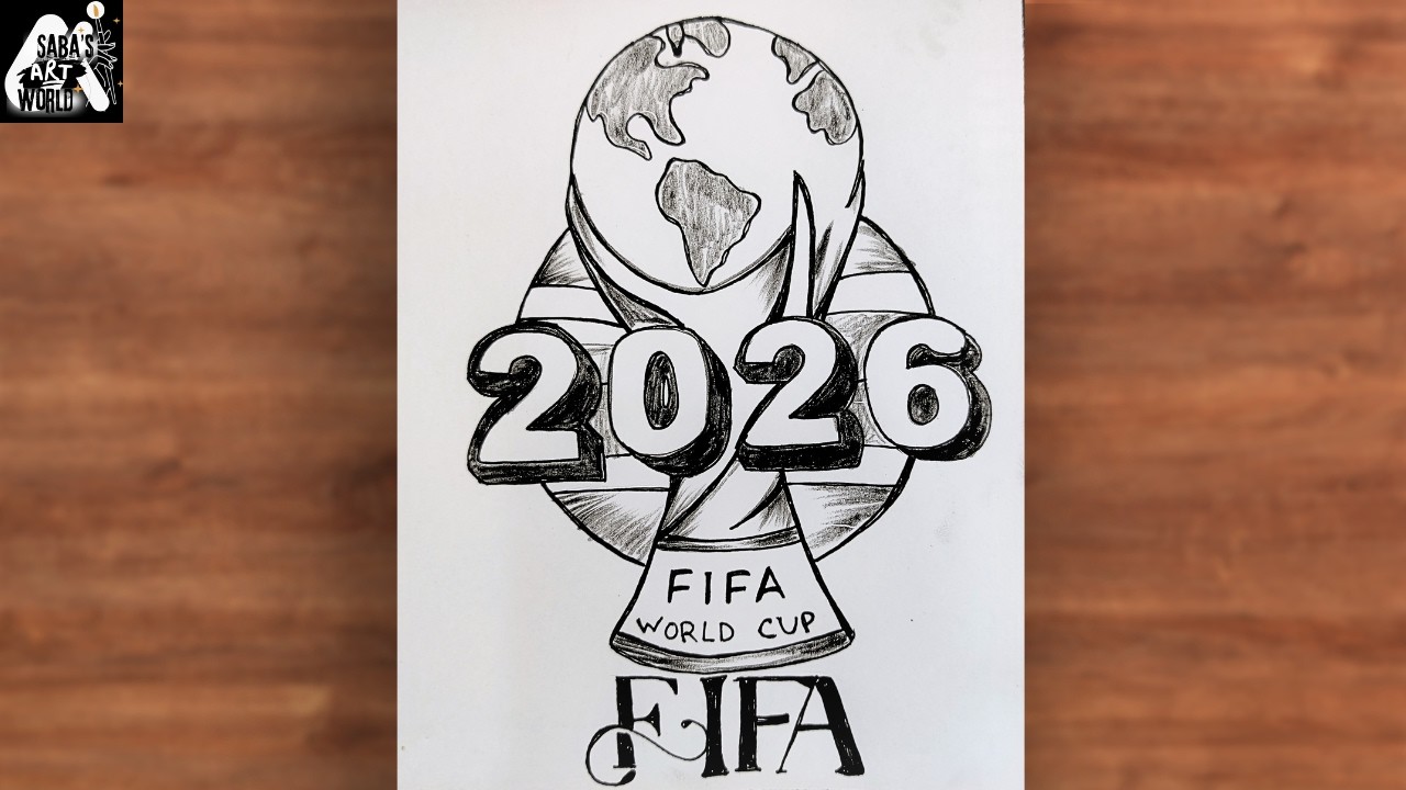 FIFA World Cup 2026 Logo Drawing | Realistic Pencil Art Tutorial | Drawing FIFA World Cup