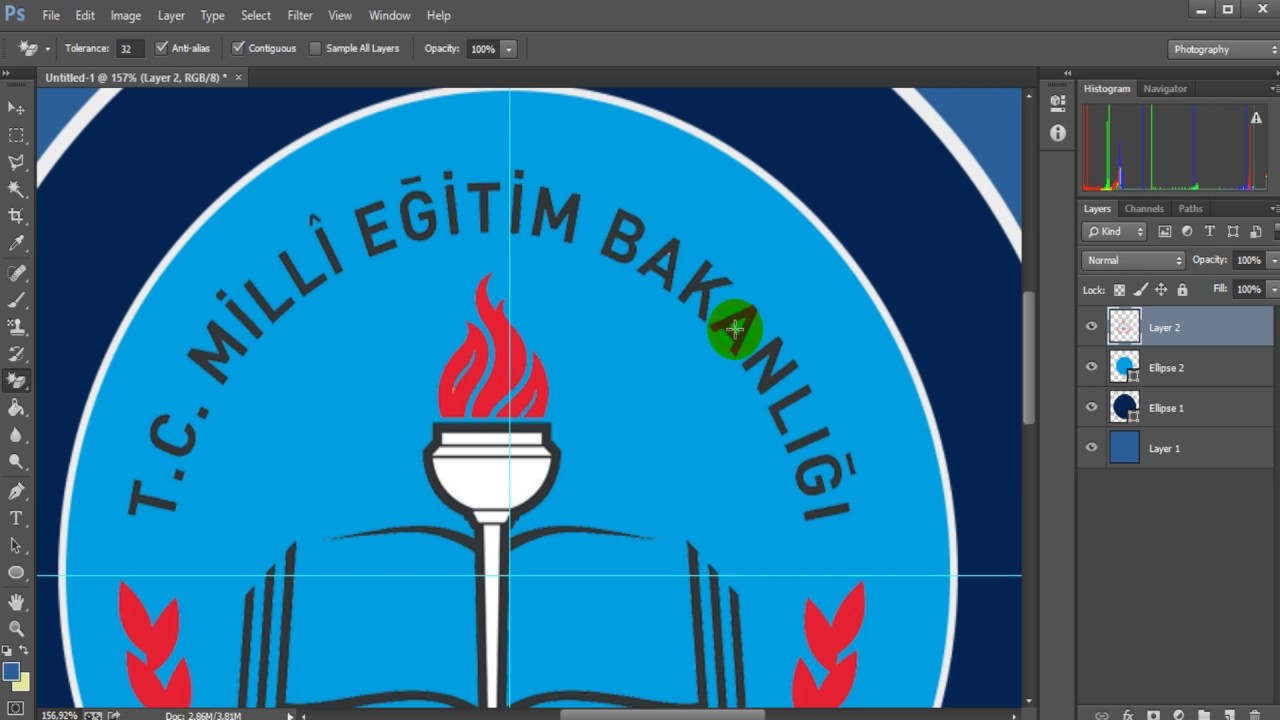 Photoshopta Daire içerisine yazı nasıl yazılır
