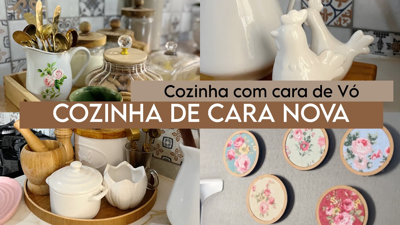 MINHA COZINHA COM CARA DE CASINHA DE VÓ || NOVA DECORAÇÃO #kamilagoes 