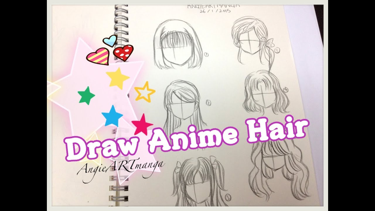How to draw manga hair six different ways
