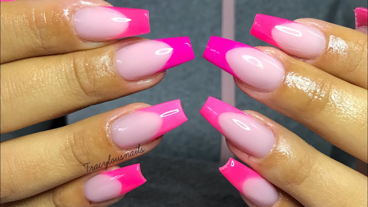 ACRYLIC NAILS | PINK FRENCH TIPS