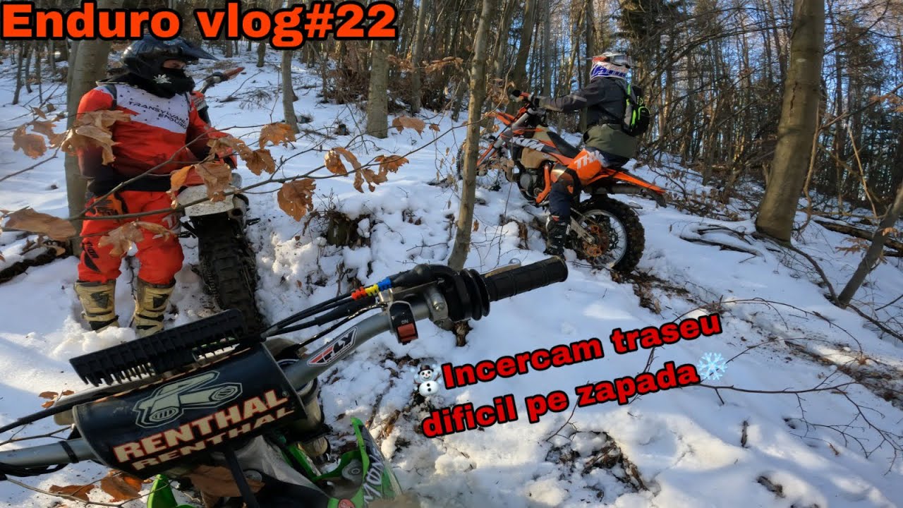 Enduro vlog#22 ❄️Incercam trasee dificile pe zapada mare☃️S a spart furtunul de antigel🥲