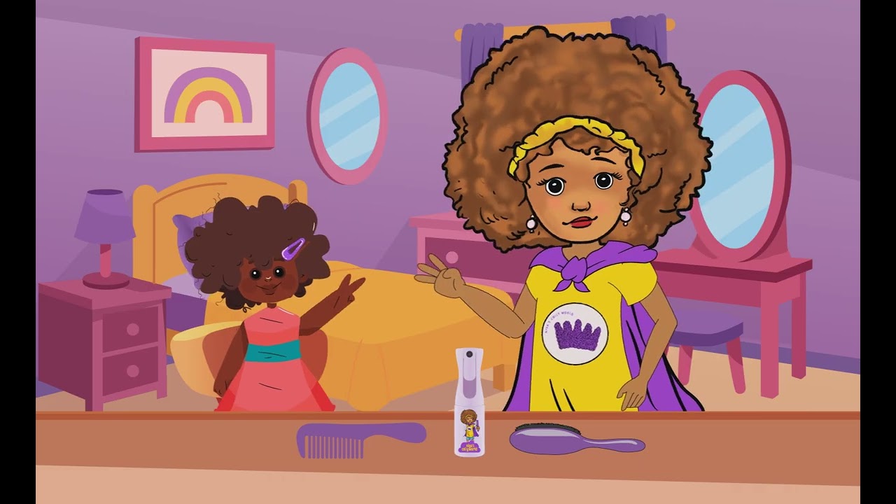 Learn How to Detangle Coily Hair with Niya’s Coily World | Natural Hairstyles for Kids | Cartoon