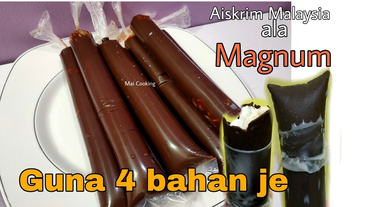 AISKRIM MALAYSIA VIRAL ala MAGNUM . Guna 4 bahan je. MESTI CUBA. Malaysian Ice Cream