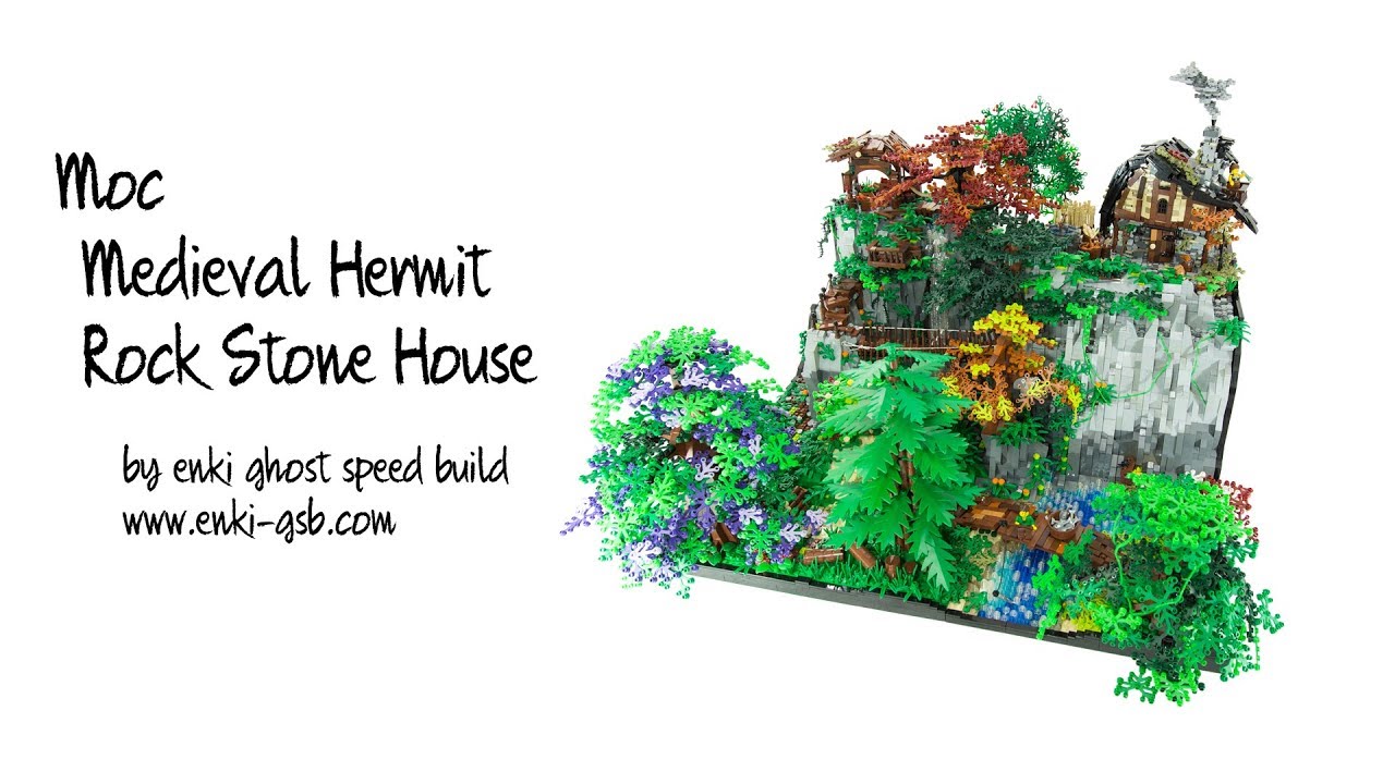Lego MOC Medieval Hermit Rock Stone House