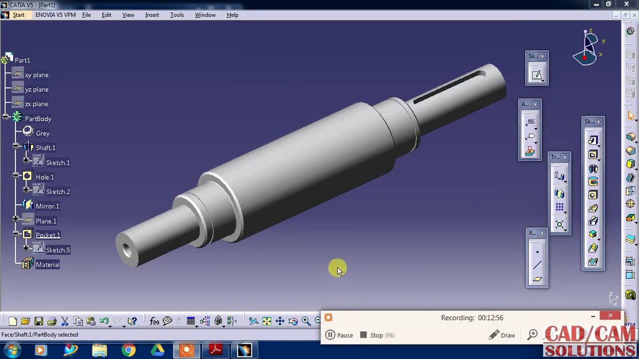 #CATIA V5 #PART DESIGN #REVOLVE #tutorial 1.3