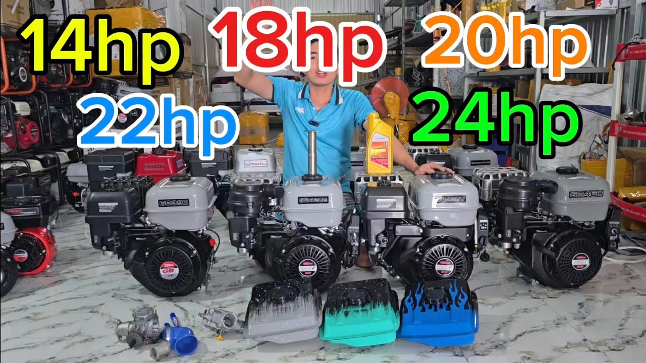 Máy nổ GB 14HP, 18hp, 20hp, 22hp, 23hp, 24hp, động cơ xăng giá rẻ 0969503779 ngày 7/7/2025