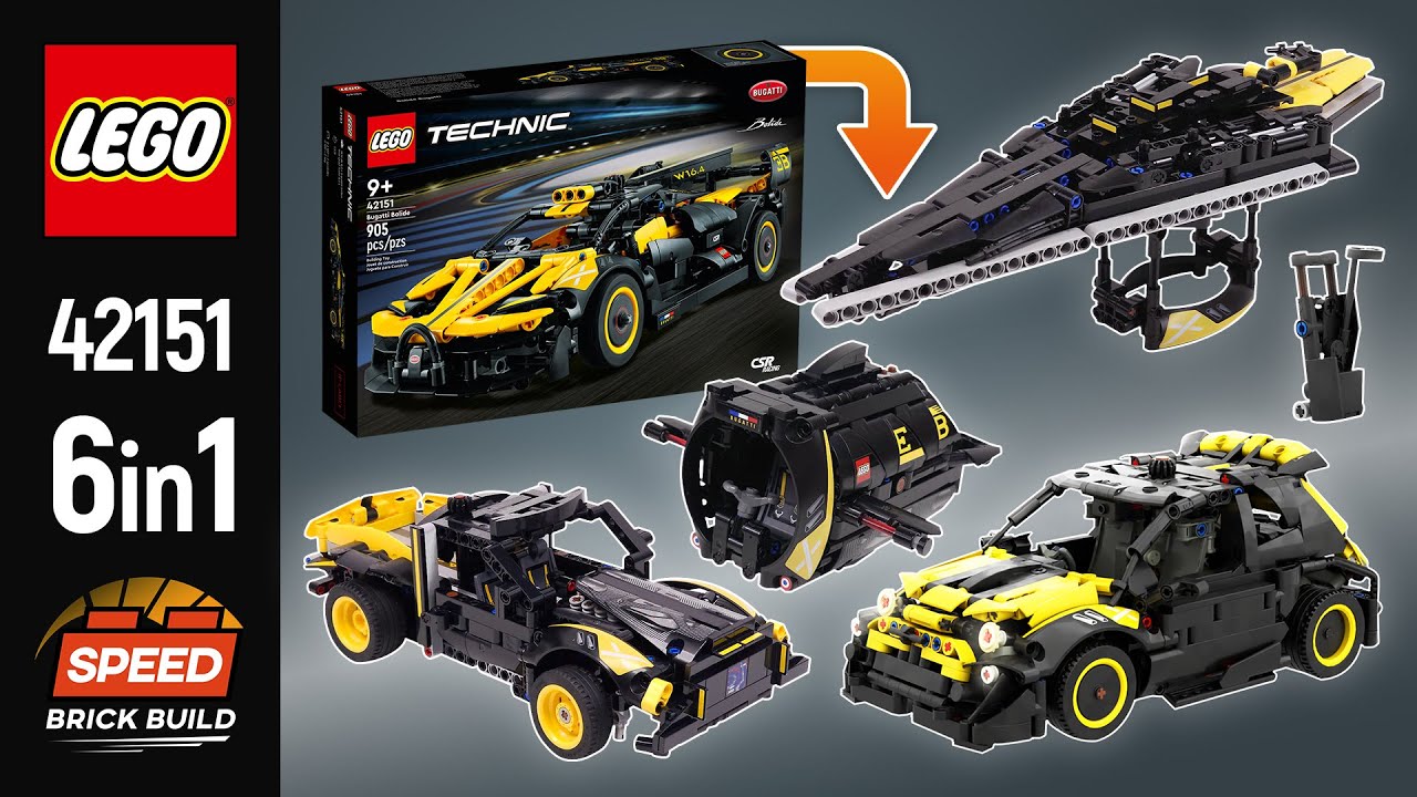 6in1 LEGO Technic Bugatti Bolide MOC's (42151)[3202 pcs] Alternate Build Tutorial 