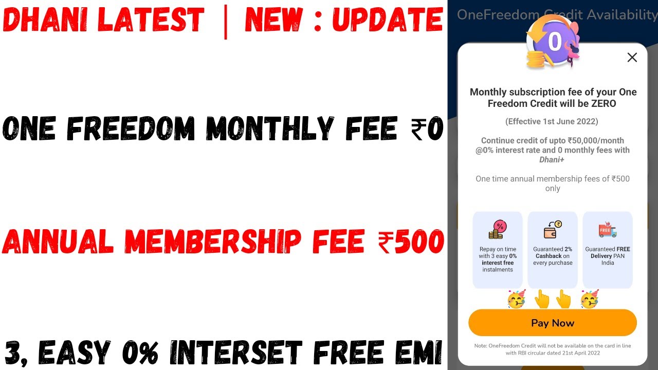 Dhani Latest | New : Update Annual Membership Fee ₹500
