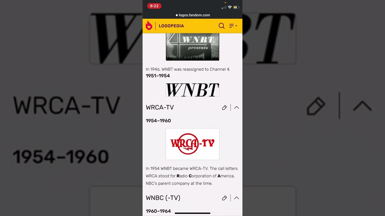 Logo History TV Stations #4 WNBC