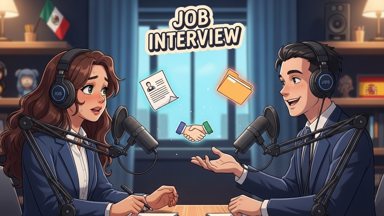 SPANISH JOB INTERVIEW SIMULATION | Arianna & Caleb Podcast