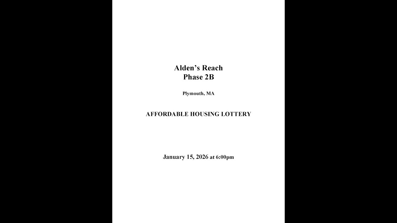 Plymouth, Alden's Reach Phase 2B - Affordable Housing Lottery