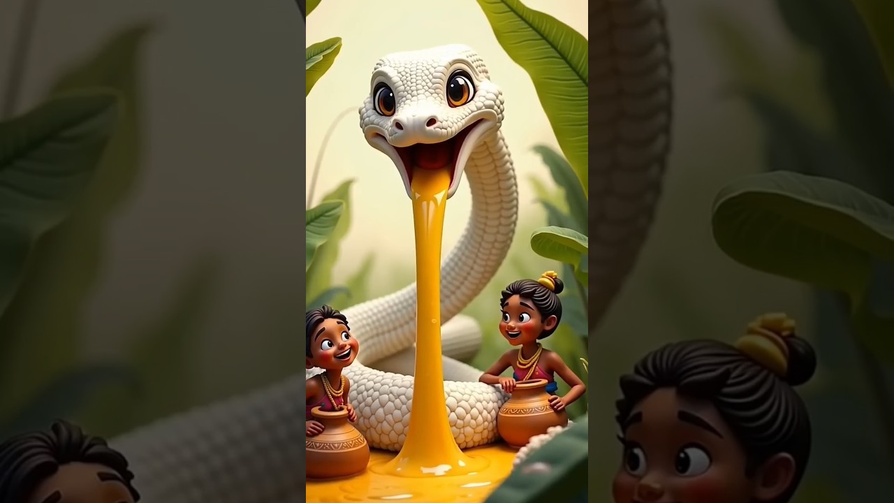 White cobra gives lost of banana juice 🍌 #ai #banana #cobra #shortsfeed #shorts
