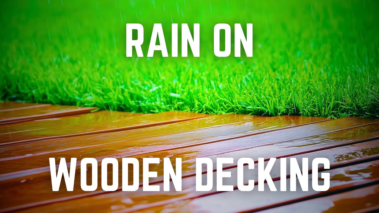 GENTLE RAIN ON WOODEN DECKING | 12 Hrs | Black Screen | No Midway Ads | Relax/ Sleep/ Clam Down Fast