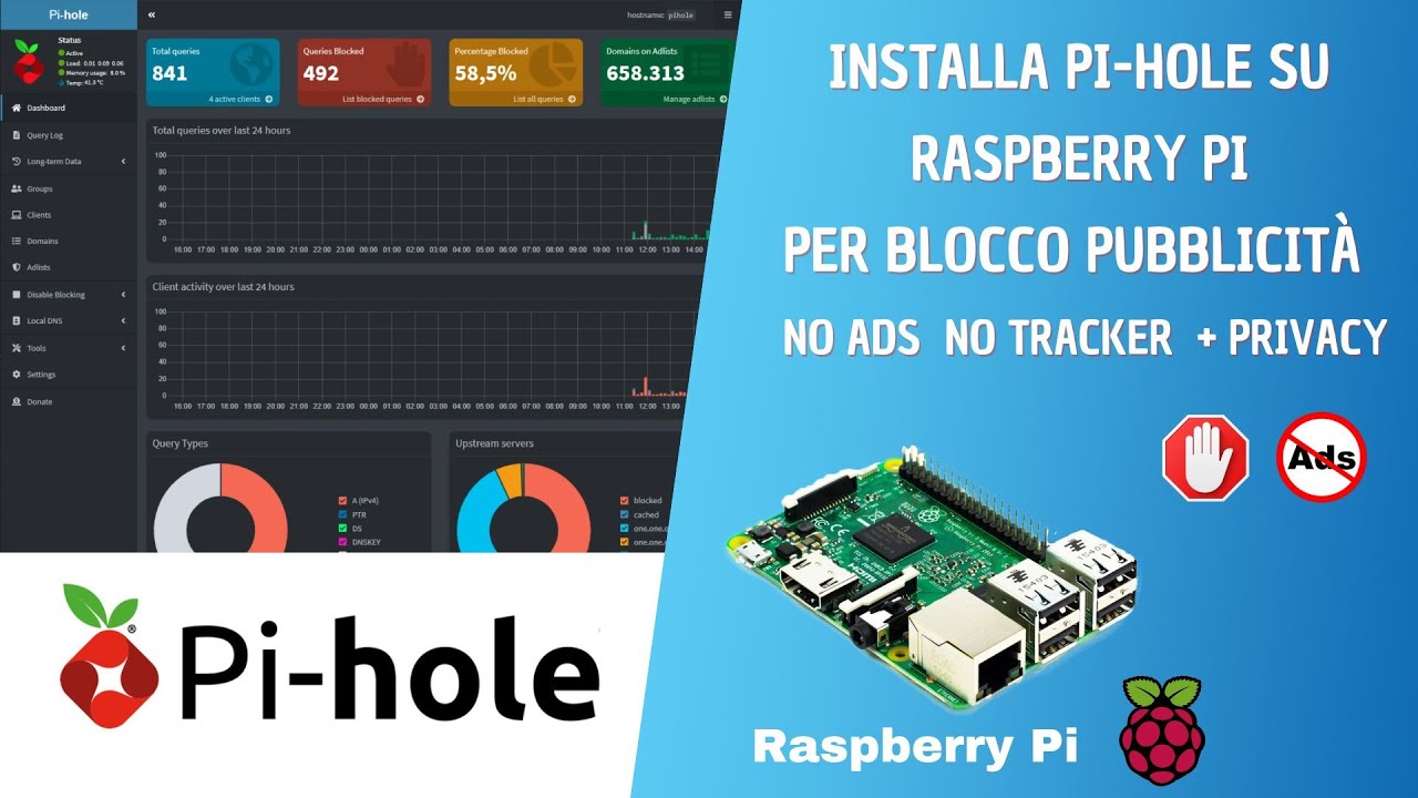 Installa Pi-hole su Rasberry Pi per blocco pubblicità – no ads – no tracker - privacy