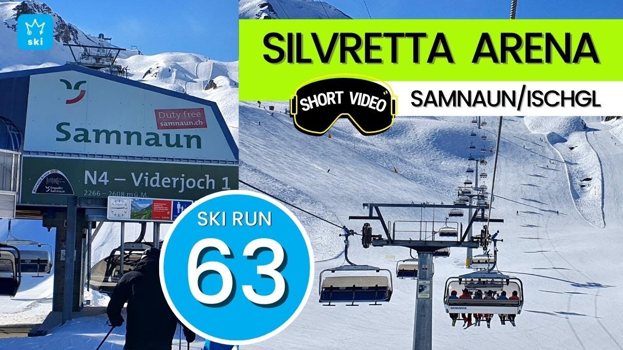 Silvretta Arena Samnaun Switzerland / ski run 63 - short video 55 sec. long