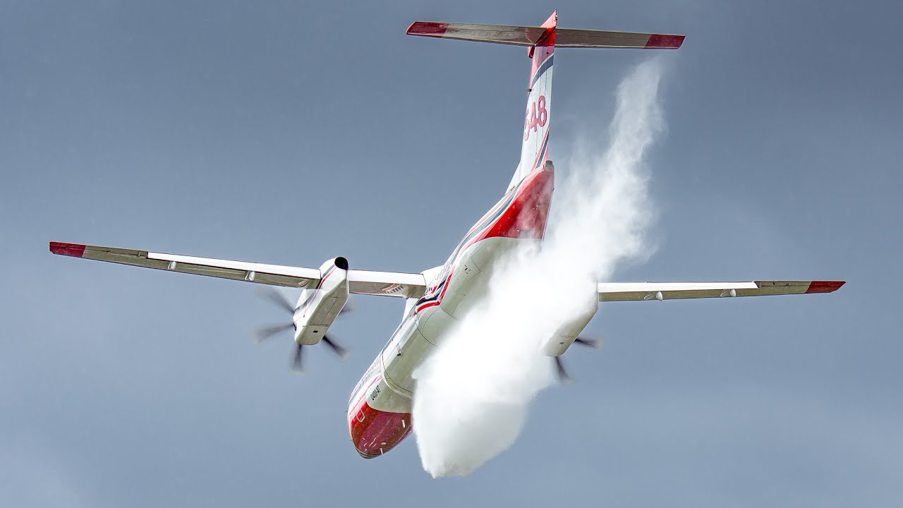 Water Drop Tests! Conair Dash 8-400 & Air Tractor AT-802 Water Bombing Abbotsford Airport (CYXX)
