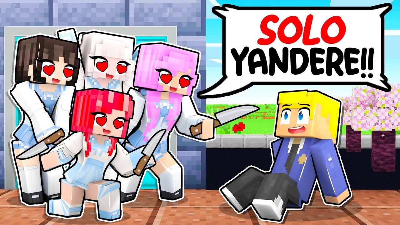 1 MASCHIO In Una Scuola SOLO YANDERE Su Minecraft!