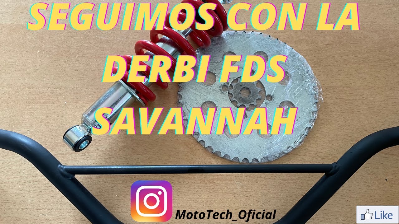 Cambiando manillar y amortiguador a la moto Derbi FDS Savannah