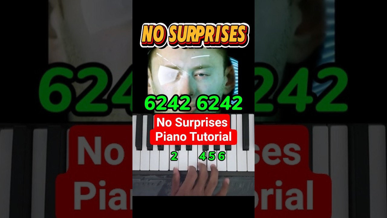 No Surprises Easy Piano Tutorial  