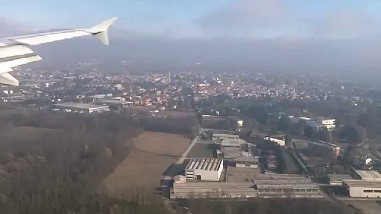 Landing in Milan, Italy.