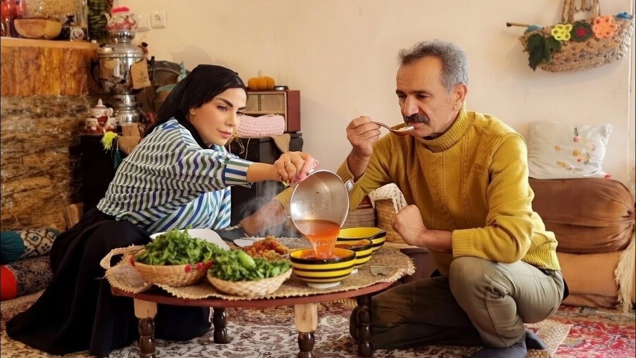 Cold Rural Morning in Iran ❄️ | One-Pot Abgoosht & Simple Village Life
