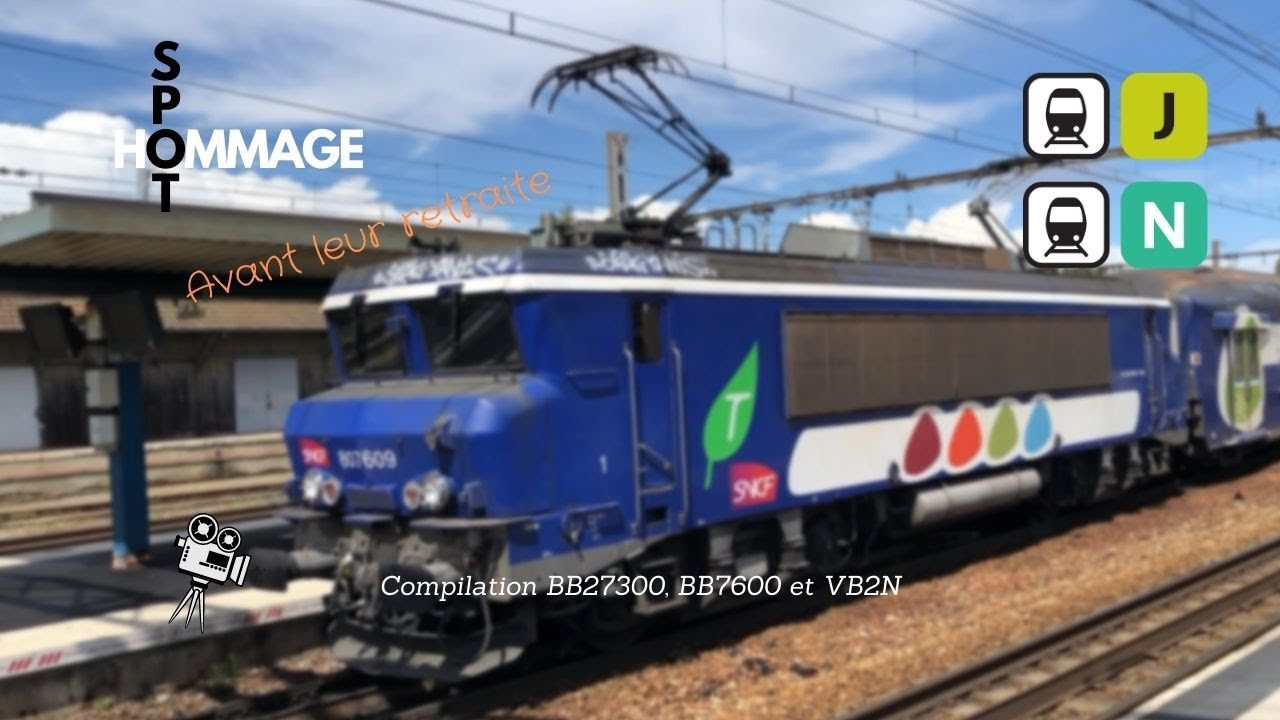 Hommage Compilation Train BB27300, BB7600 et VB2N sur ligne J et Ligne N du Transilien SNCF Part.1/2