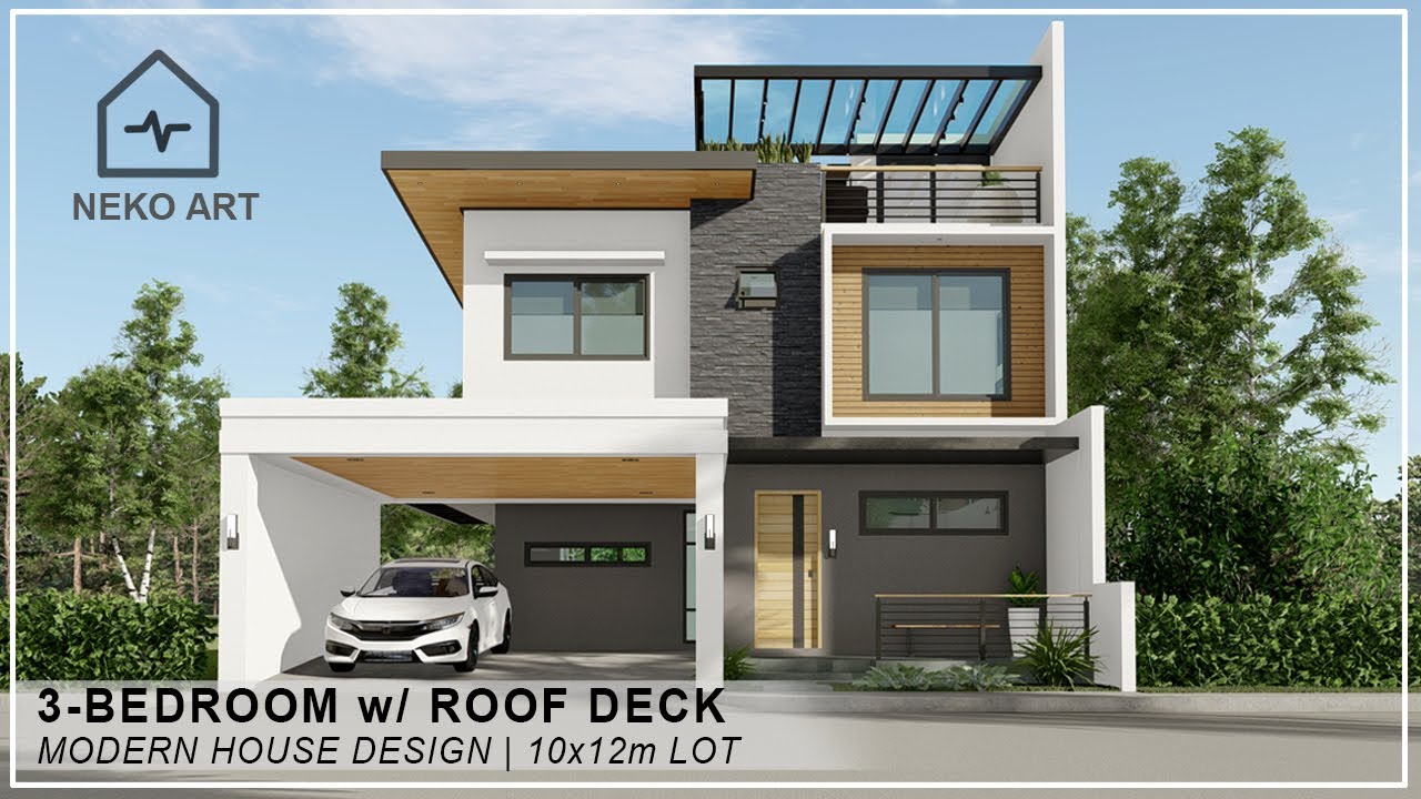 EP-50 | 3 BEDROOM HOUSE with ROOF DECK (10x12m LOT) | 2-storey House with Roof Deck | NEKO ART