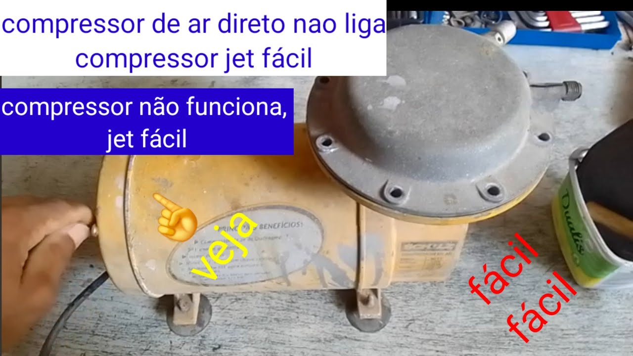 compressor jet fácil Schultz, compressor de ar direto nao liga , compressor não funciona, jet fácil