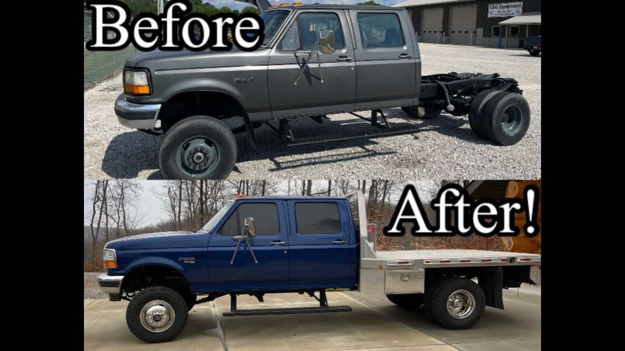 Full complete frame off restoration of a rare Ford F Superduty F450 OBS 4x4 Powerstroke in 11min!